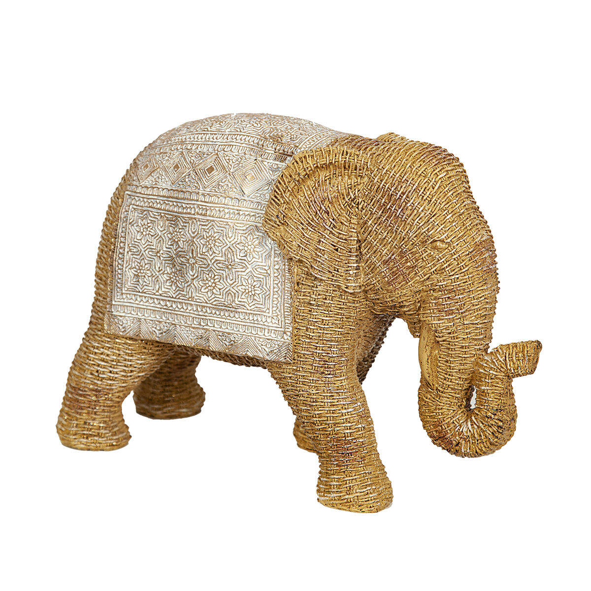 Figură Decorativă Romimex Bej Natural Elefant Ratan