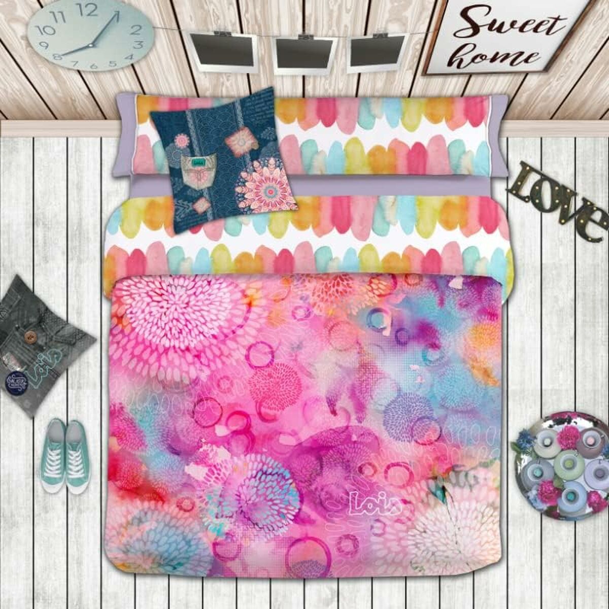 Set husă de pătură Lois FESTIVAL P. Mov Pat 90 150 x 230 cm 3 Piese