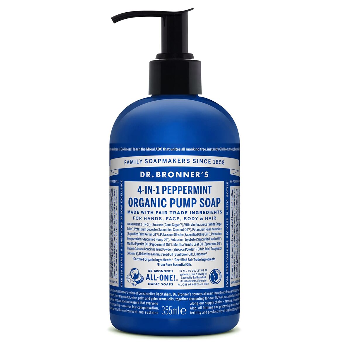 Săpun de Mâini Dr Bronner's 4 in 1 Peppermint 355 ml