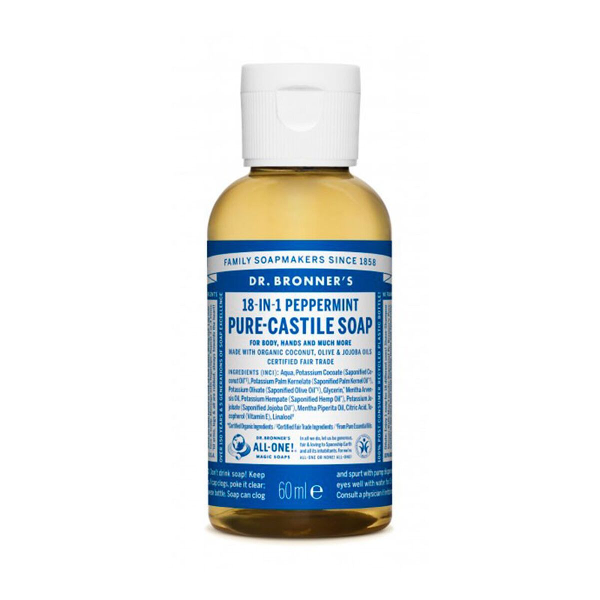 Săpun Lichid Dr Bronner's 18 in 1 Peppermint 60 ml