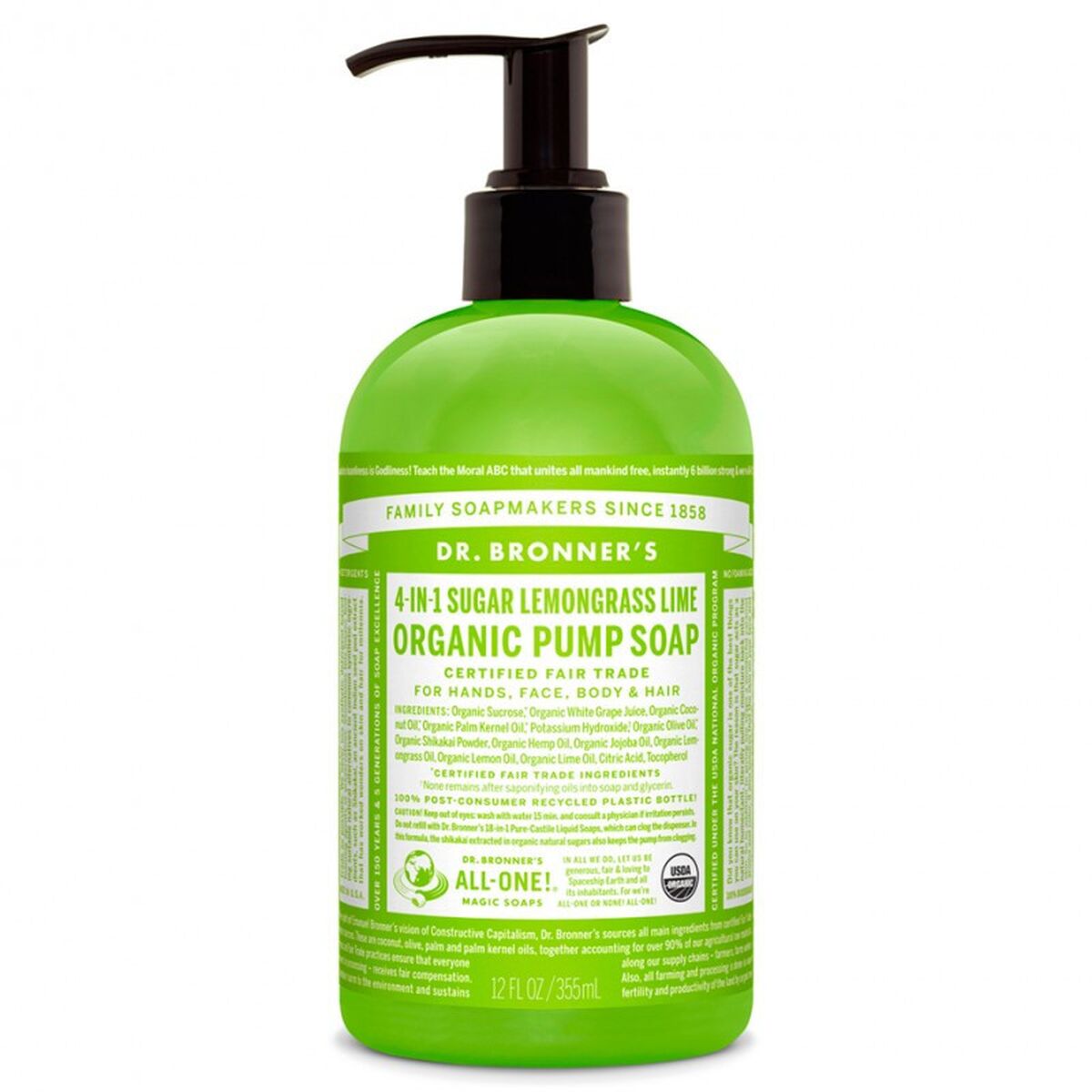 Săpun de Mâini Dr Bronner's 4 in 1 Lemongrass Lime 355 ml
