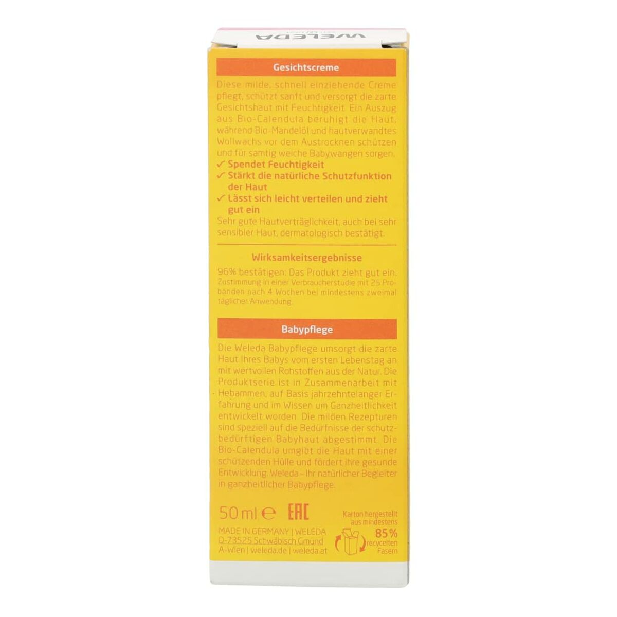 Cremă de Față Hidratantă pentru Bebeluși Weleda Baby Calendula 50 ml