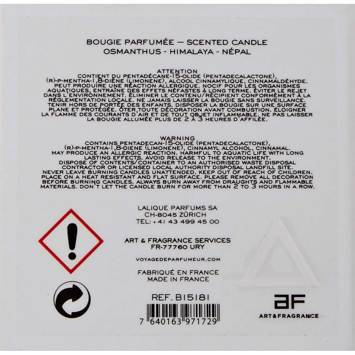 Lumânare Parfumată Lalique