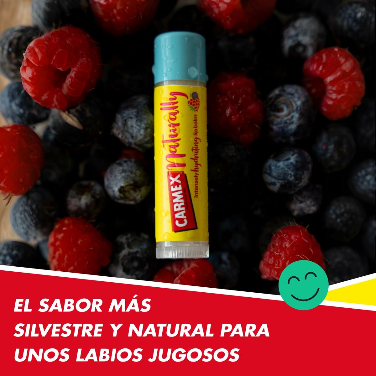 Balsam Hidratant Carmex Hi Anti-Age Transparent Fructe Roșii Stick Voluminozitate labială