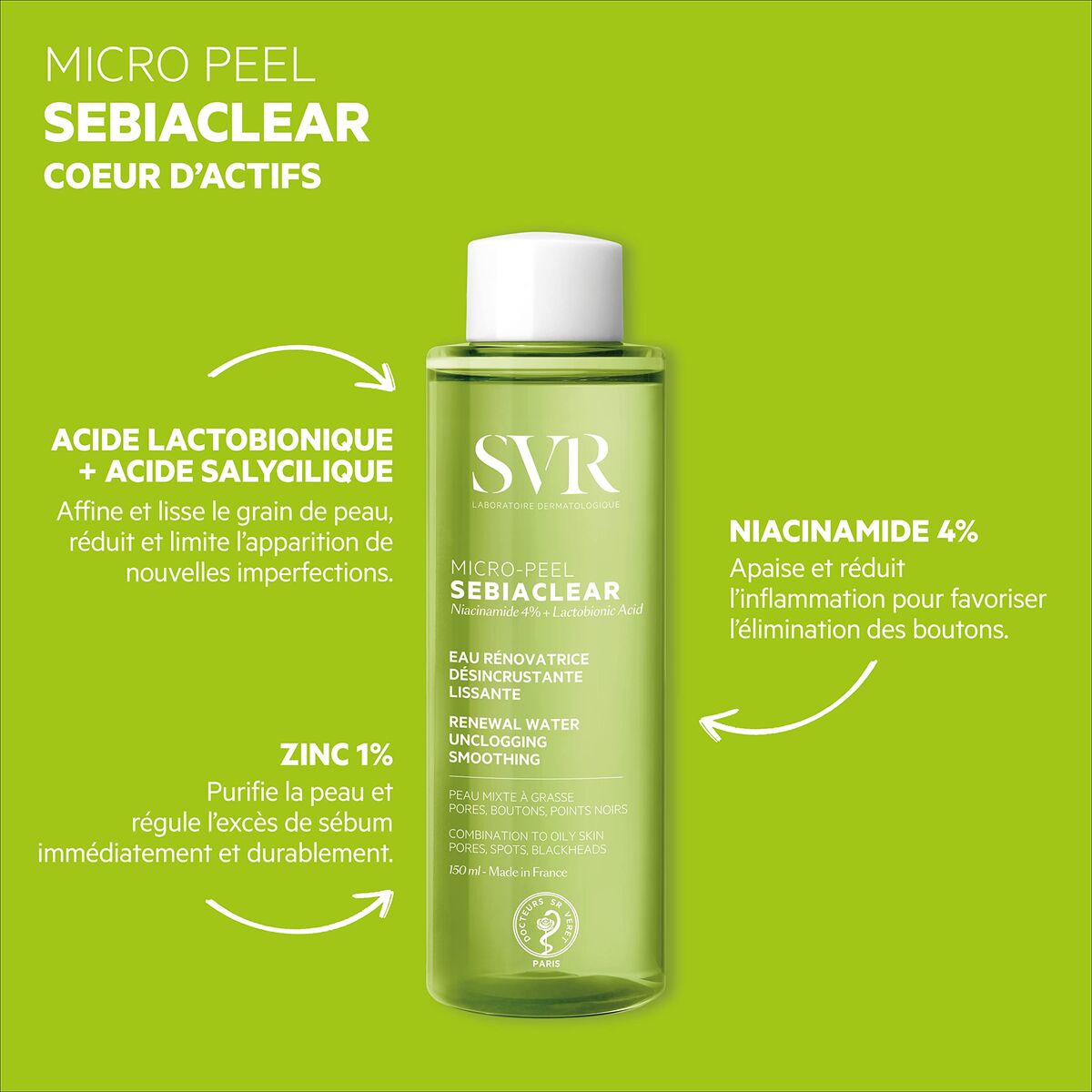 Apă Micelară SVR Sebiaclear 150 ml 1 L