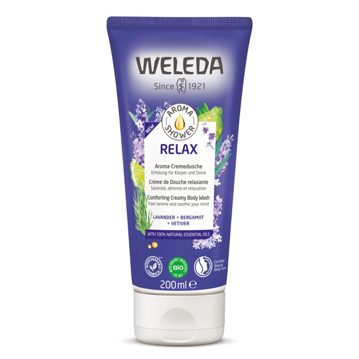 Gel de duș Weleda 6756X9 200 ml Relaxant Lavandă Bergamotă