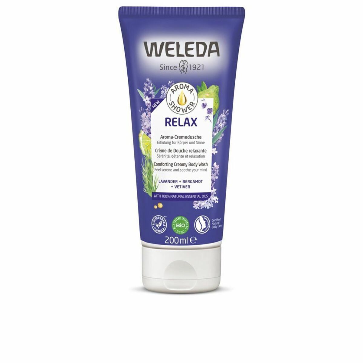 Gel de duș Weleda 6756X9 200 ml Relaxant Lavandă Bergamotă