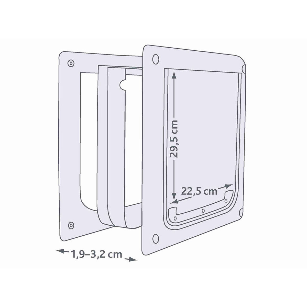 Ușiță pentru pisică Trixie Alb Plastic 30 × 36 CM