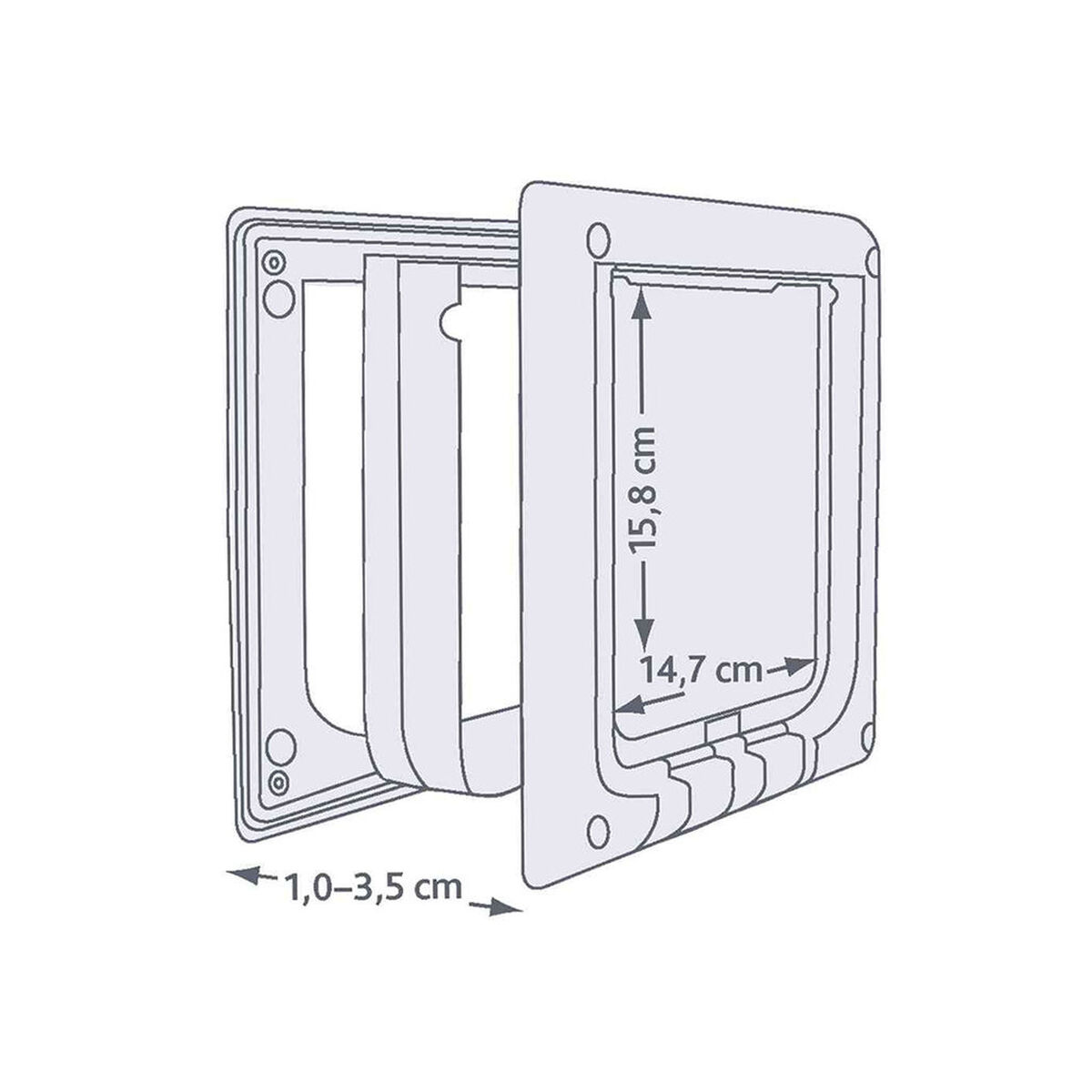 Ușiță pentru pisică Trixie Alb Plastic 21,1 × 24,4 CM