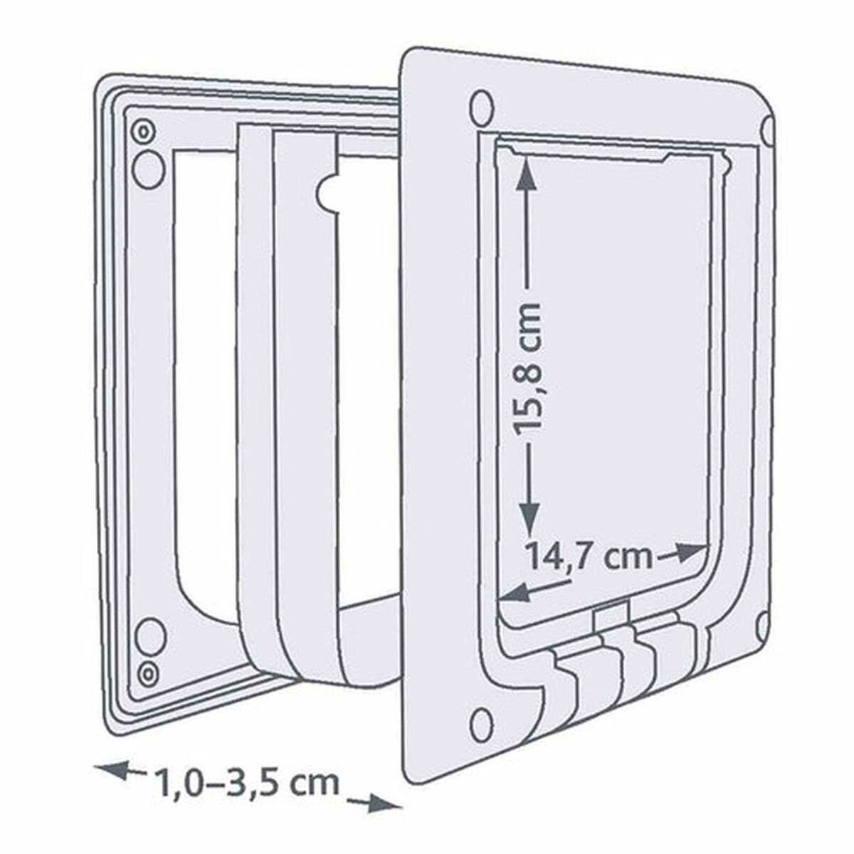 Ușiță pentru pisică Trixie Alb Plastic 21,1 × 24,4 CM