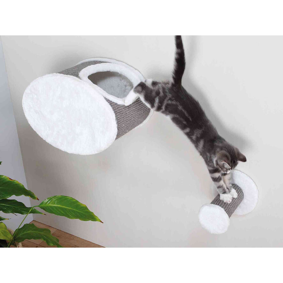 Suport de Ascuțit Gheare pentru Pisici Trixie Alb Gri Ø 18 cm