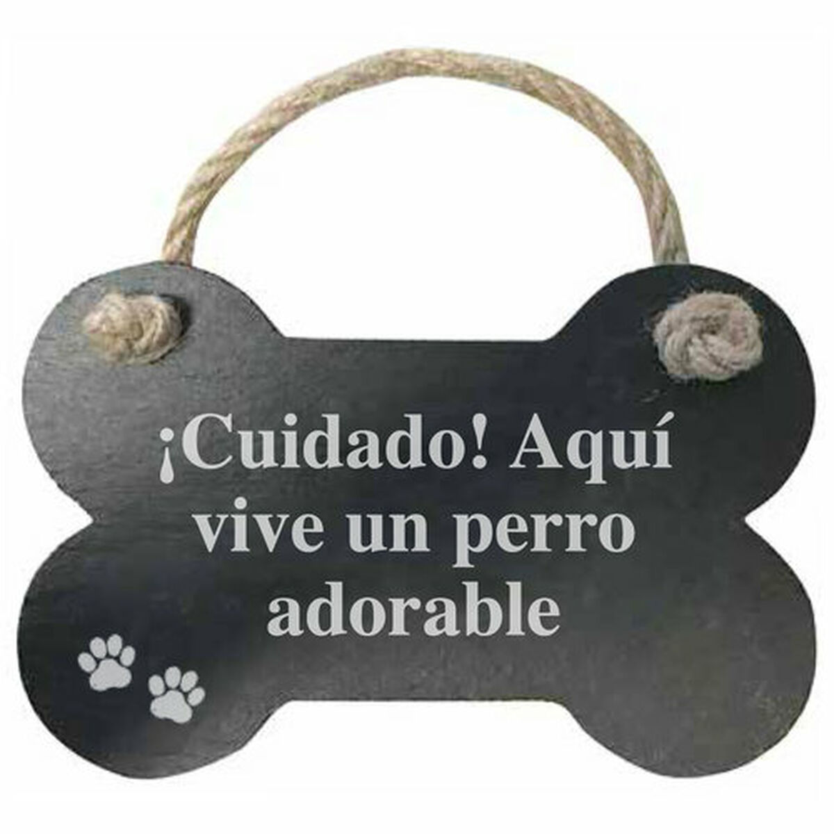 Decorațiune Suspendată Magnet & Steel Cuidado aquí vive un perro adorable Os Slate Въже