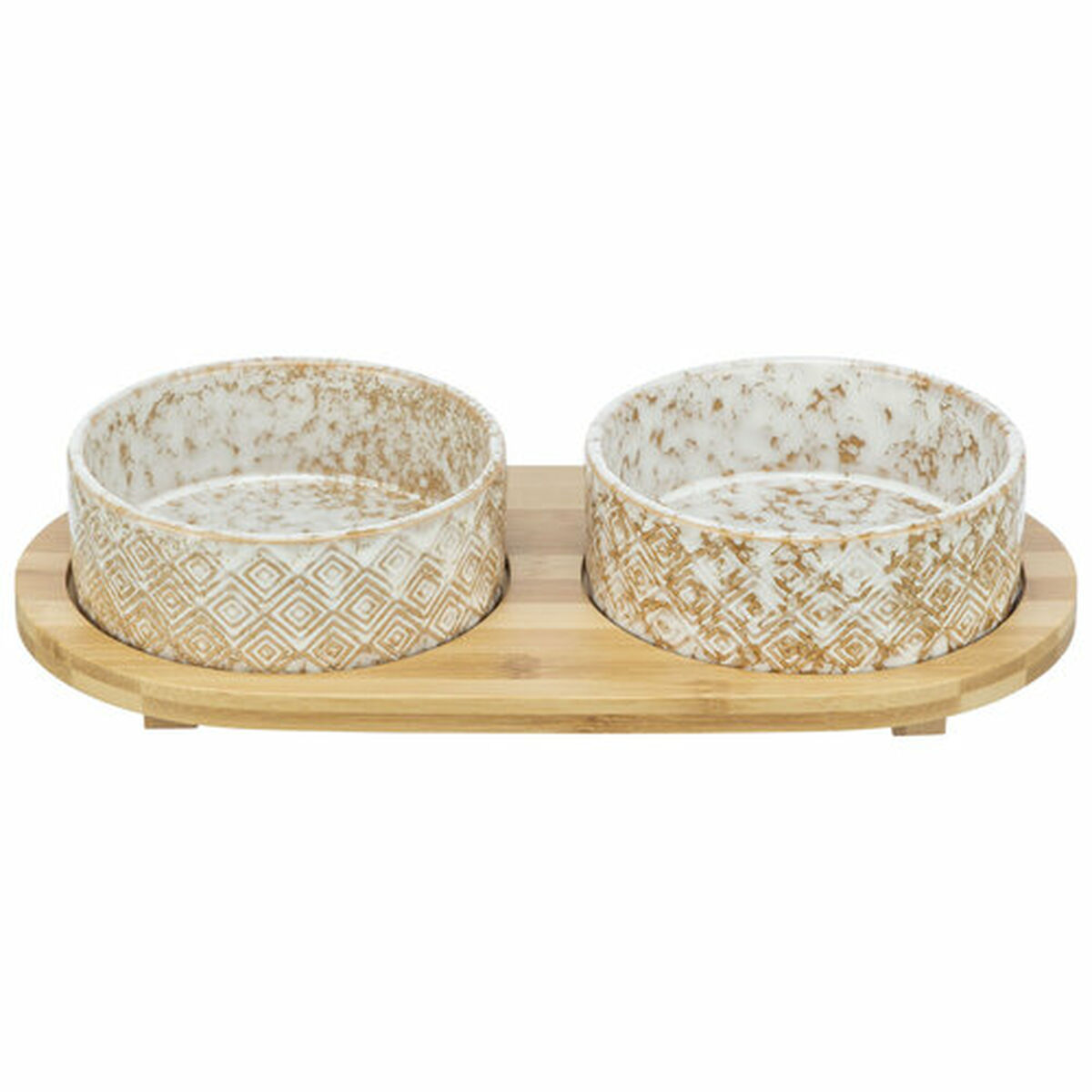 Dispozitiv de hrănire pentru câini Trixie Alb Maro Deschis Bambus