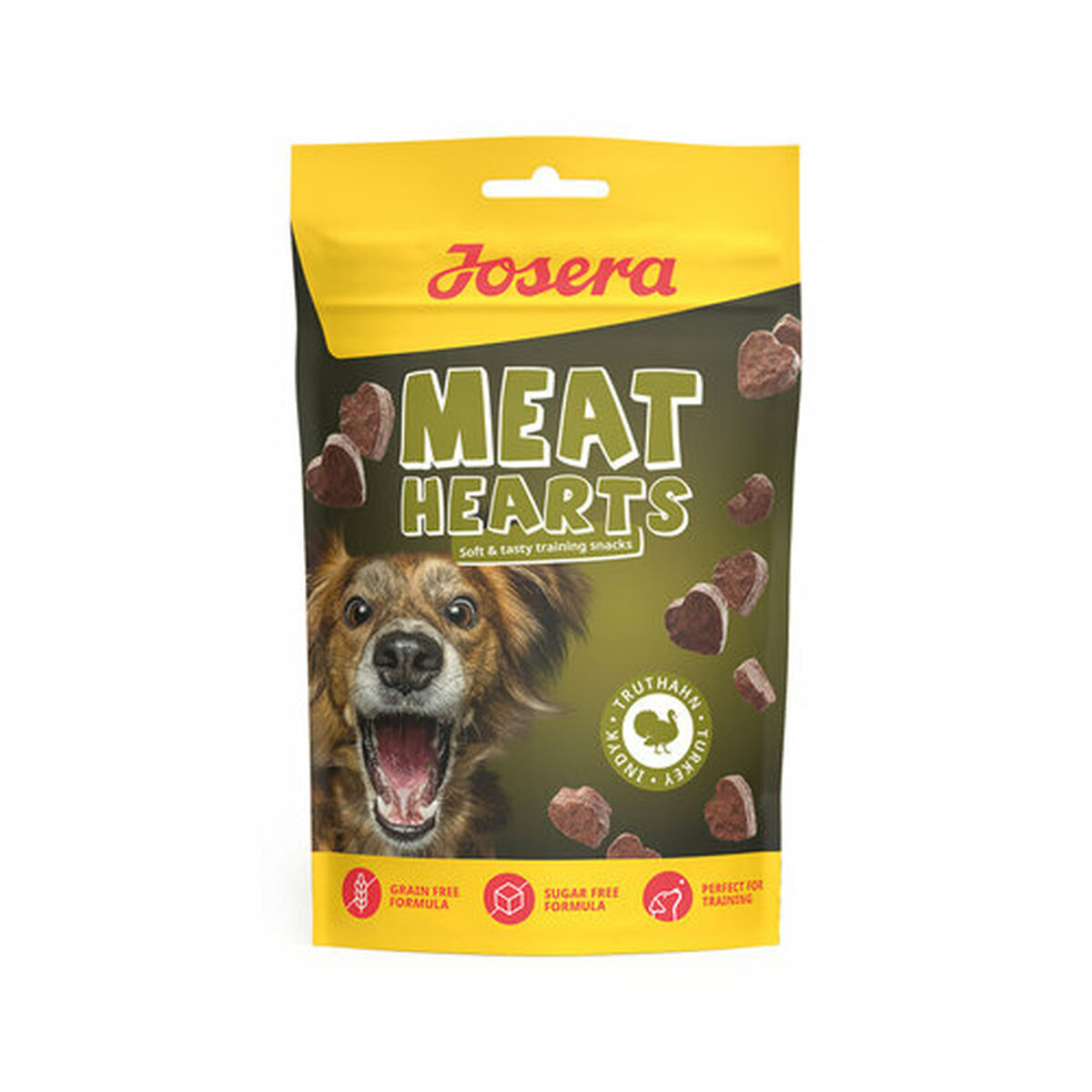 Gustare pentru câini Josera Meat Hearts 70 g Curcan