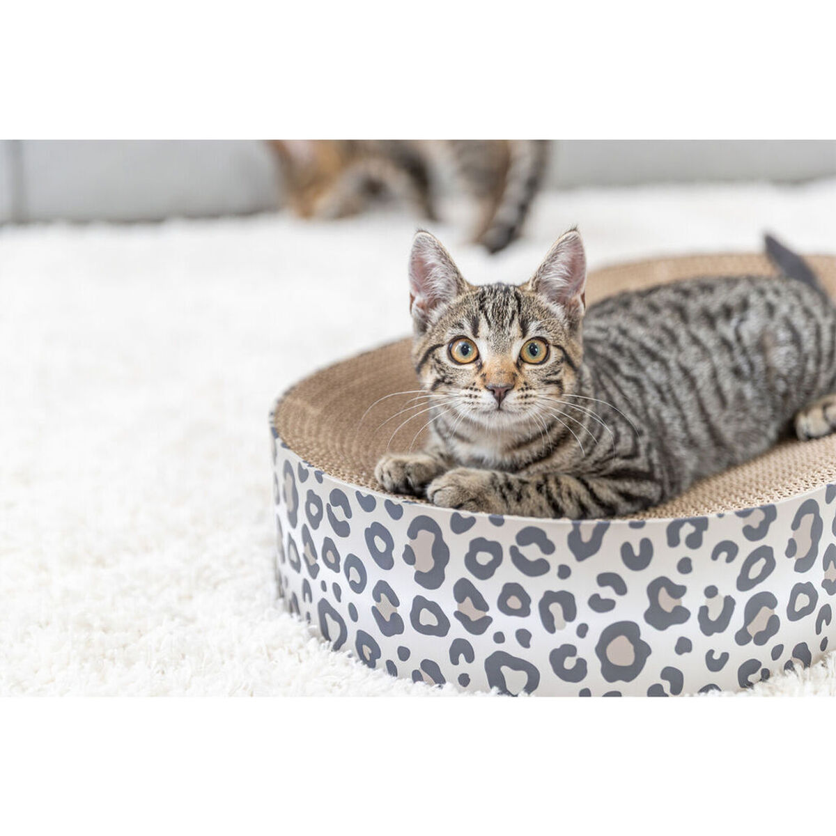 Suport de Ascuțit Gheare pentru Pisici Trixie Leo Crem Carton 63 x 10 x 35 cm