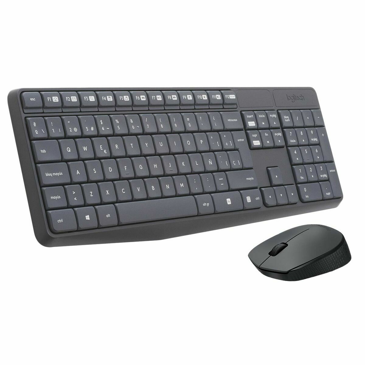 Tastatură și Mouse Fără Fir Logitech 920-007919 Negru Gri Qwerty Spaniolă