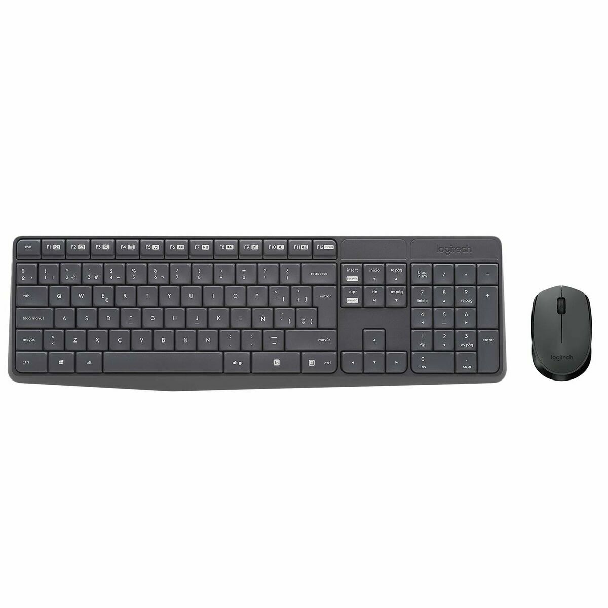 Tastatură și Mouse Fără Fir Logitech 920-007919 Negru Gri Qwerty Spaniolă