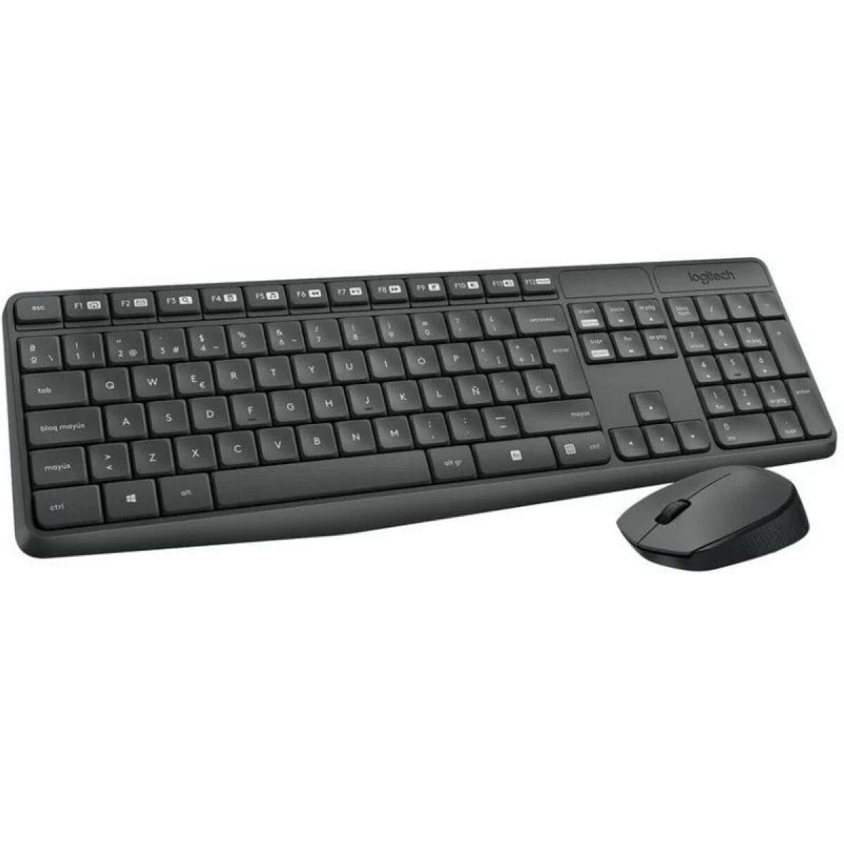 Tastatură și Mouse Fără Fir Logitech 920-007919 Negru Gri Qwerty Spaniolă
