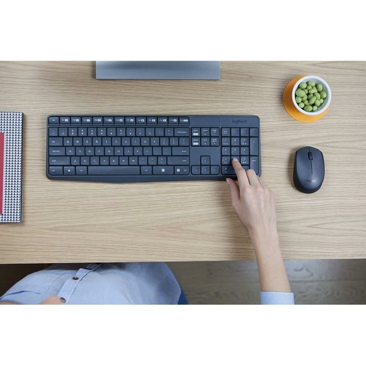 Tastatură și Mouse Fără Fir Logitech 920-007919 Negru Gri Qwerty Spaniolă