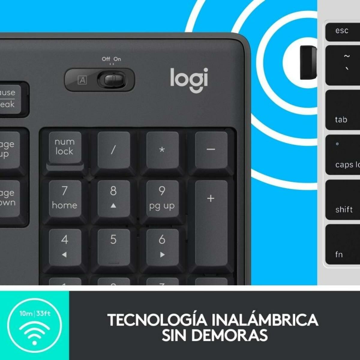 Tastatură și Mouse Fără Fir Logitech MK295 Gri Qwerty Spaniolă