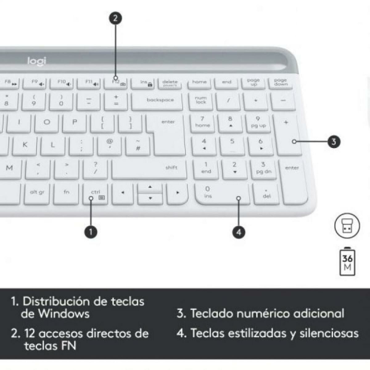 Tastatură și Mouse Logitech 920-009199 Alb Qwerty Spaniolă