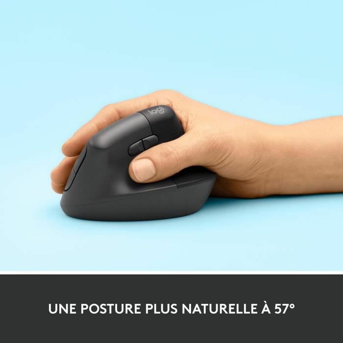Mouse Logitech Lift Albastru Negru 4000 dpi Ergonomic