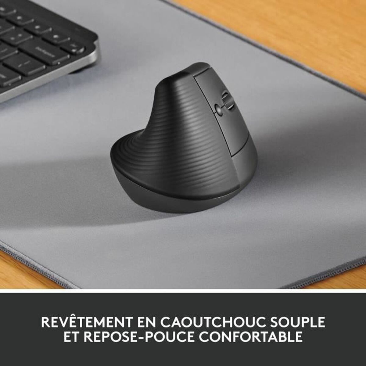 Mouse Logitech Lift Albastru Negru 4000 dpi Ergonomic