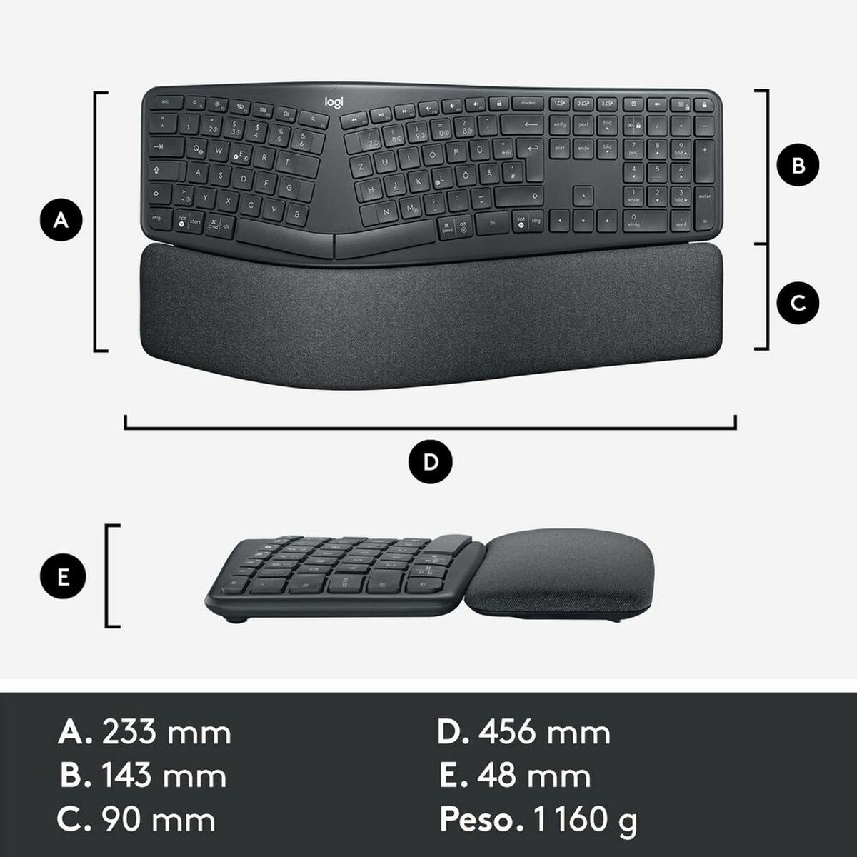 Tastatură Fără Fir Logitech Ergo K860 Albastru Qwerty Spaniolă