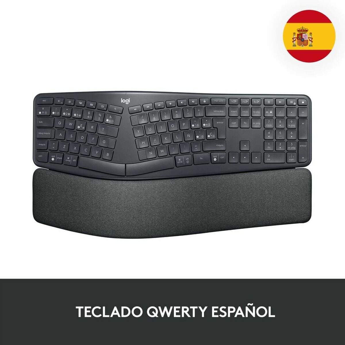 Tastatură Fără Fir Logitech Ergo K860 Albastru Qwerty Spaniolă