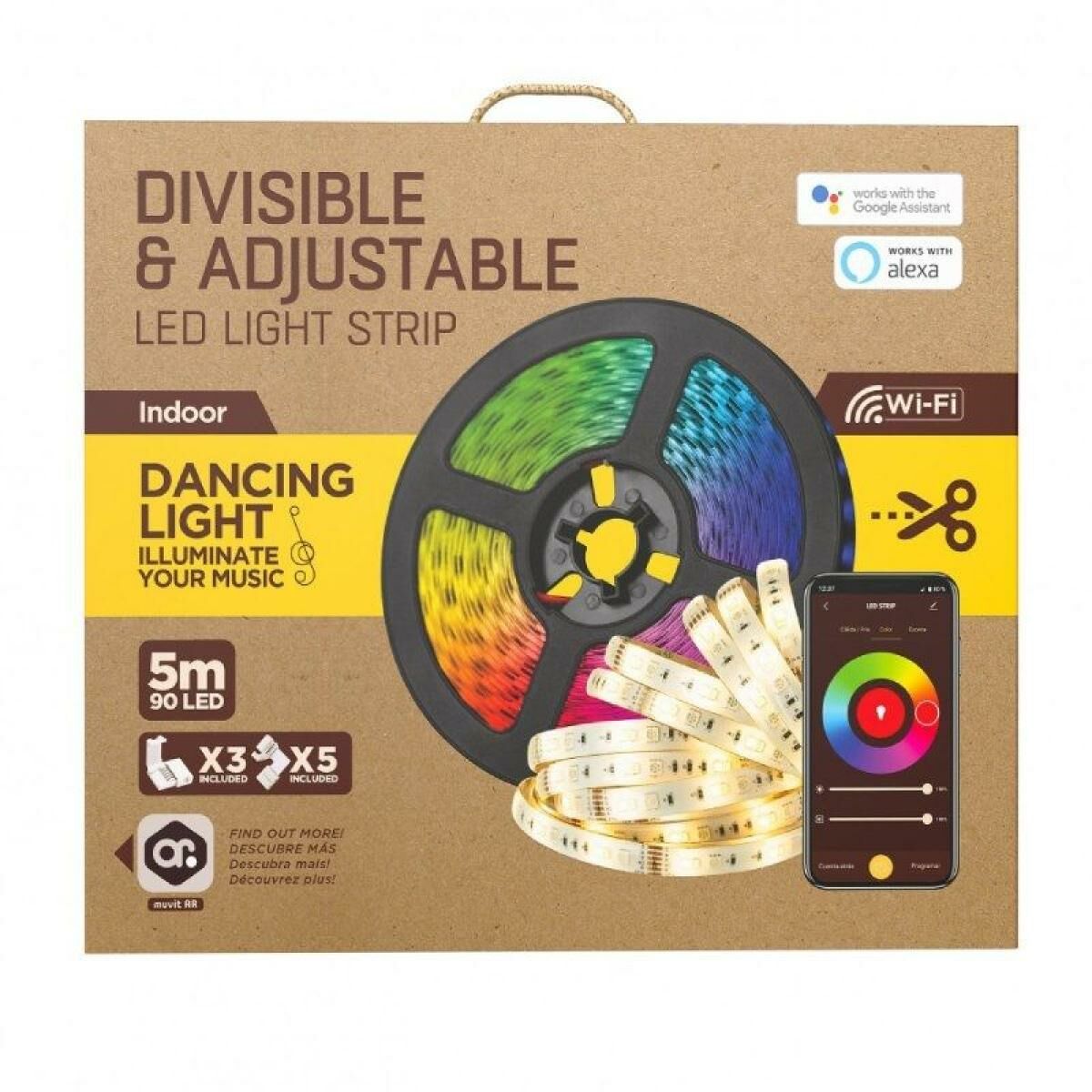 Benzi LED Muvit MIOLST002 Negru Multicolor Auriu* F 5 m