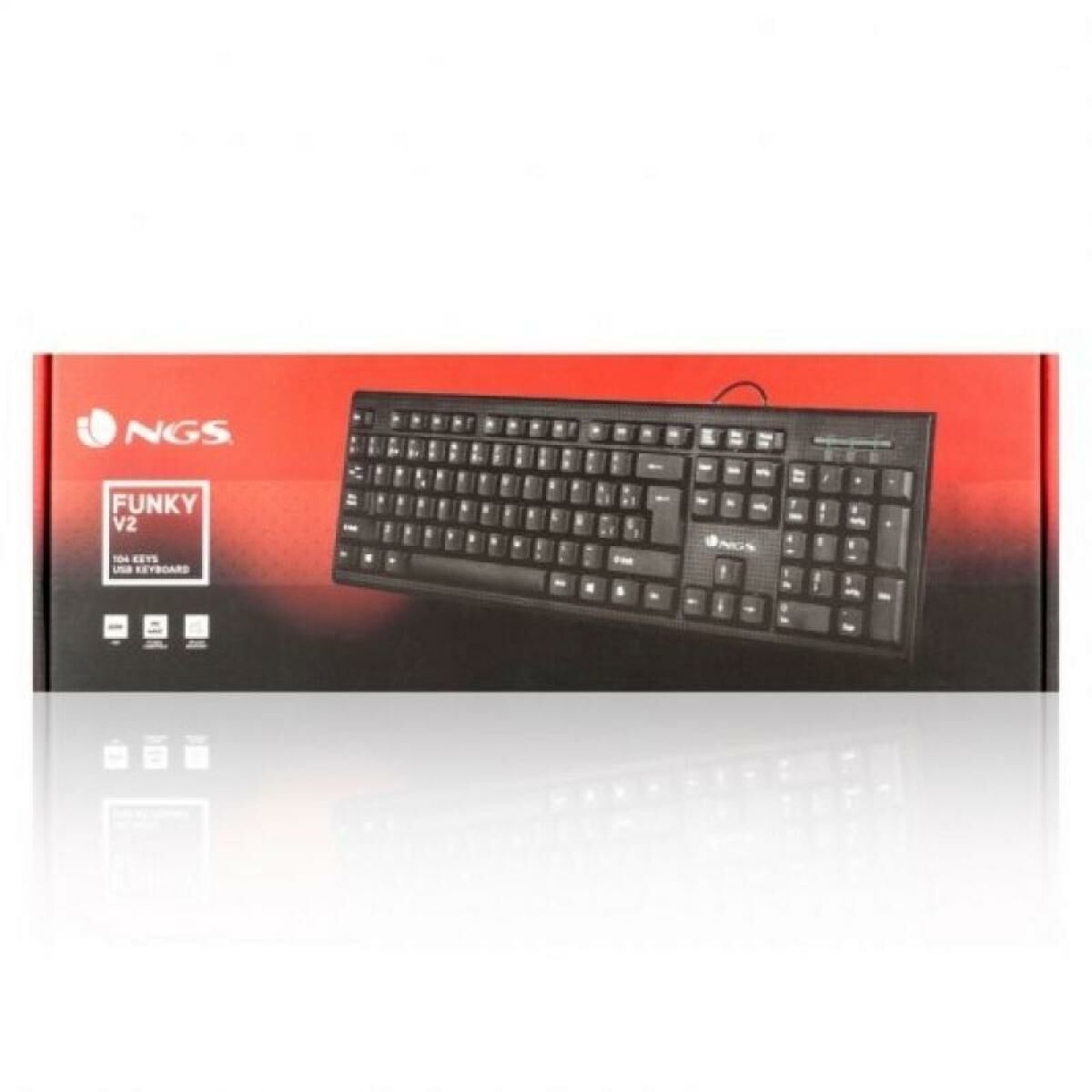 Tastatură NGS NGS-KEYBOARD-0344 Negru Qwerty Spaniolă