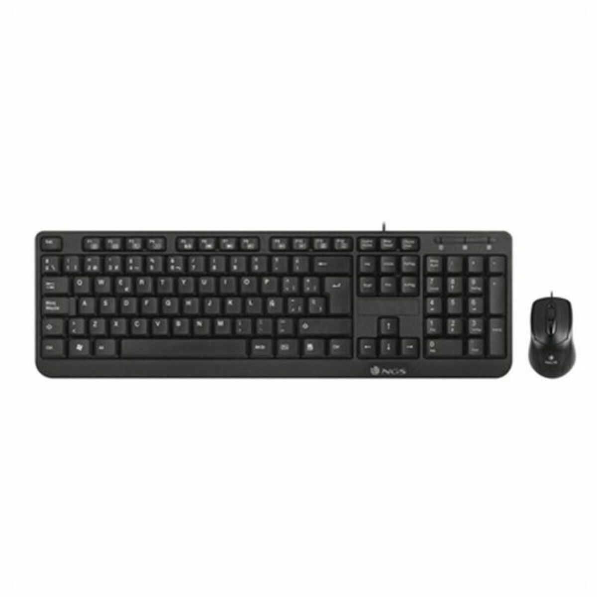 Tastatură și Mouse Optic NGS Cocoa Kit Cocoa Kit Negru Qwerty Spaniolă