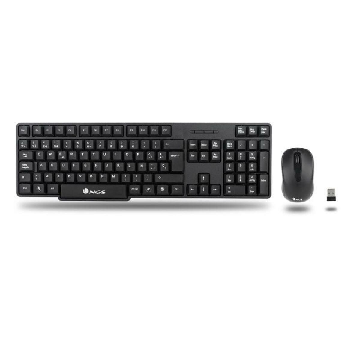 Tastatură și Mouse NGS EUPHORIA KIT Negru QWERTY Qwerty US Fără Fir