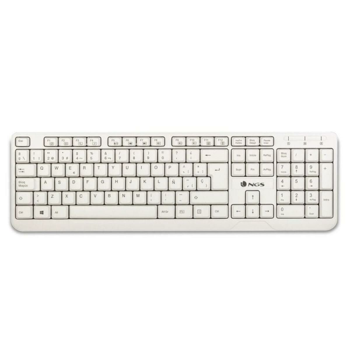 Tastatură NGS Spike Alb Negru Qwerty Spaniolă