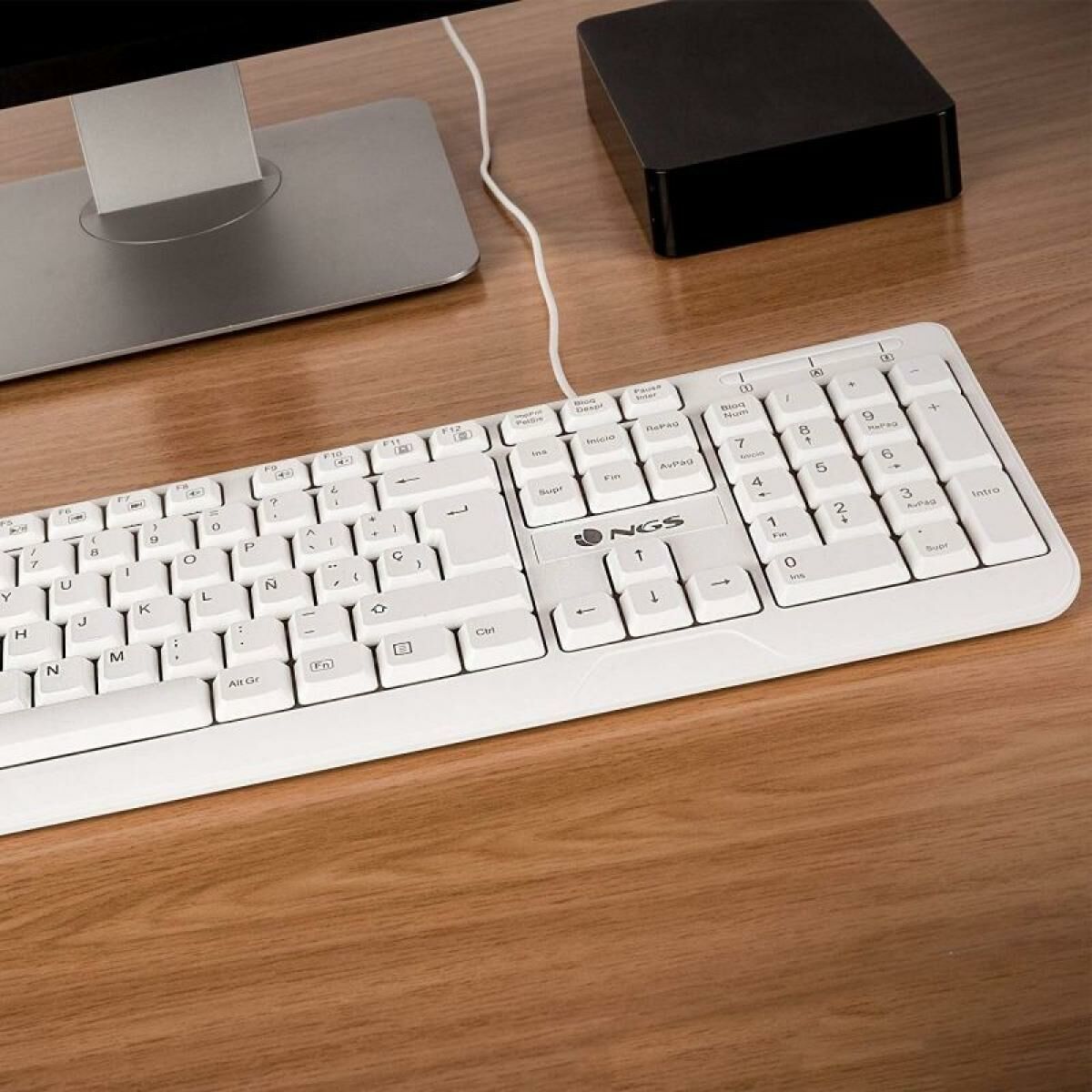 Tastatură NGS Spike Alb Negru Qwerty Spaniolă