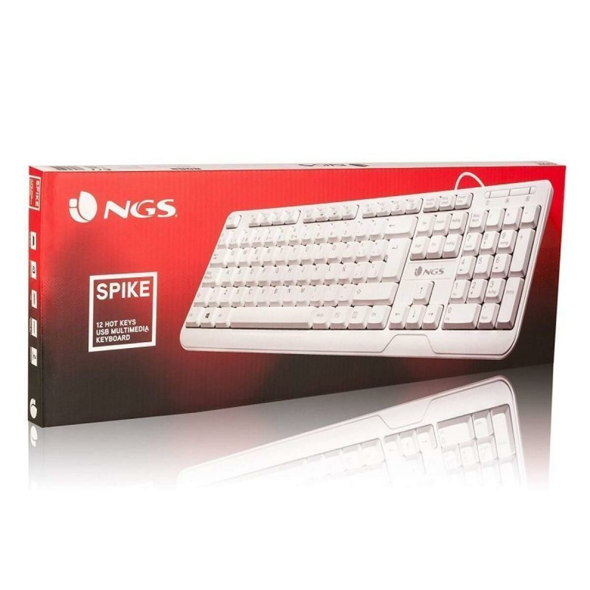 Tastatură NGS Spike Alb Negru Qwerty Spaniolă