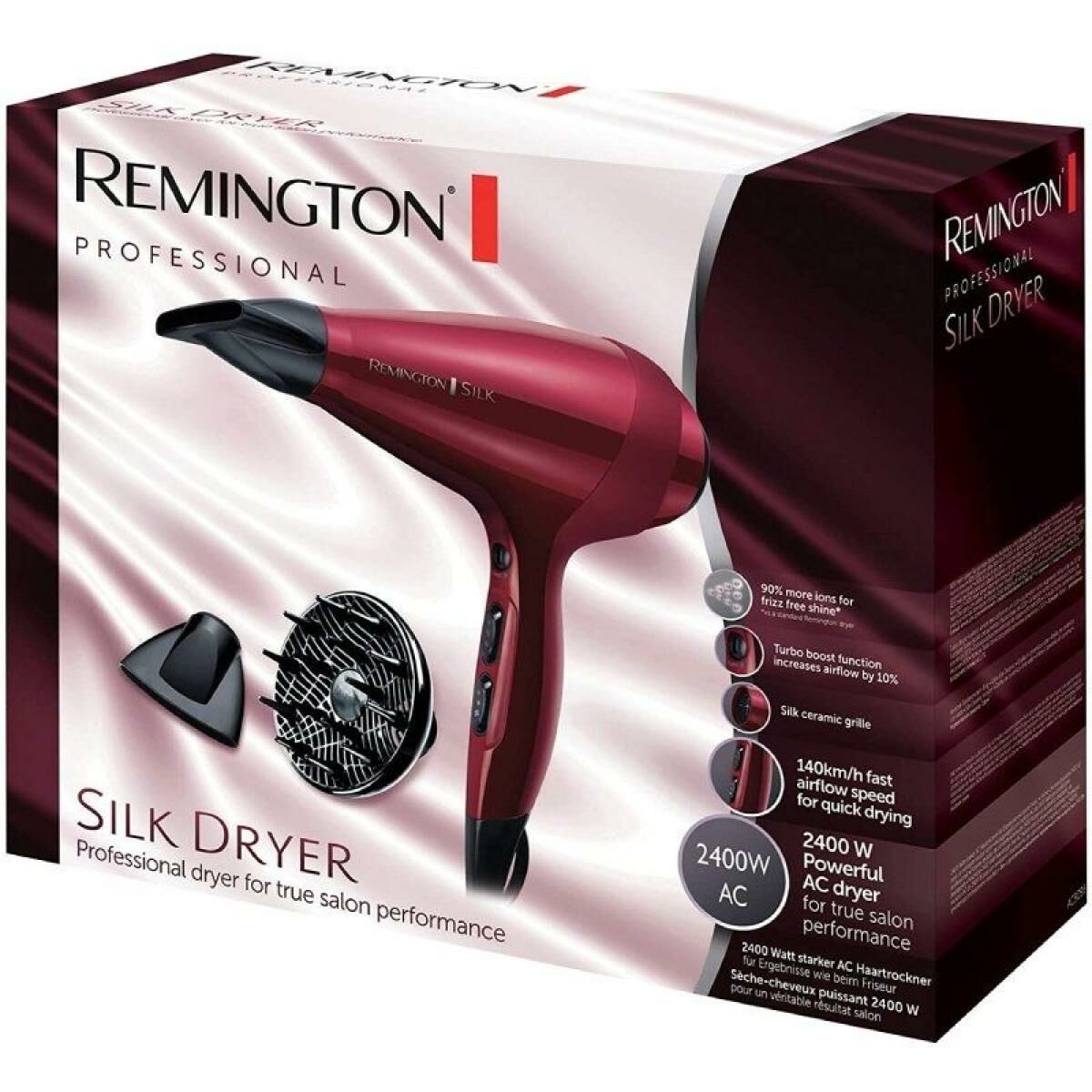 Uscător de Păr Remington T|Studio Silk Roșu 2400 W