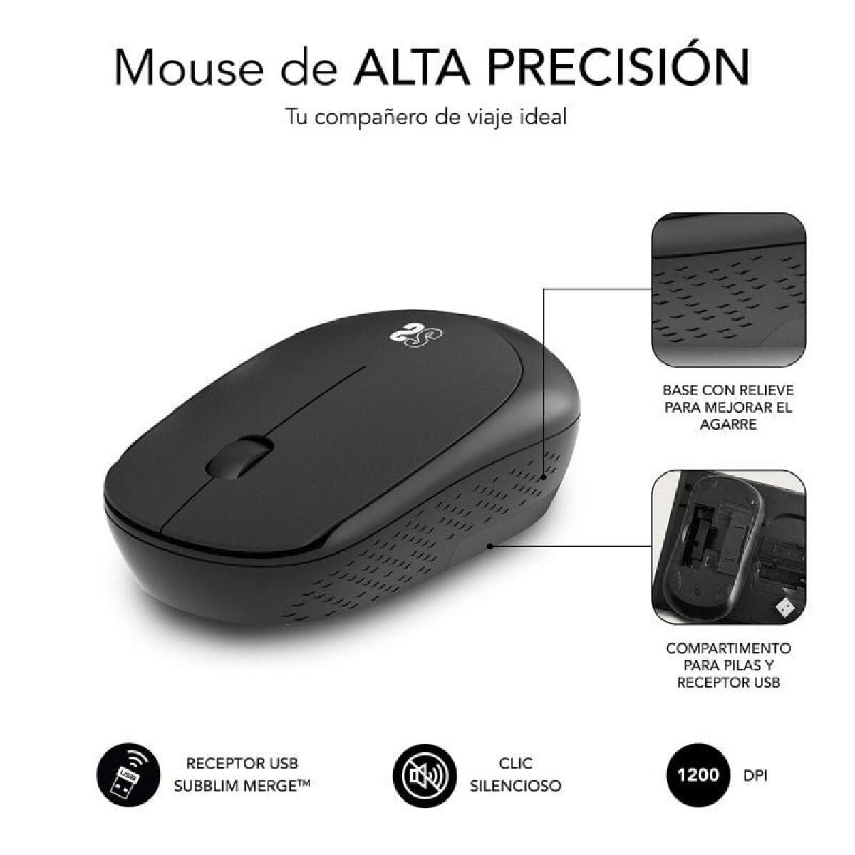Mouse Fără Fir Subblim SUBMO-B2SW010 Negru 1200 DPI