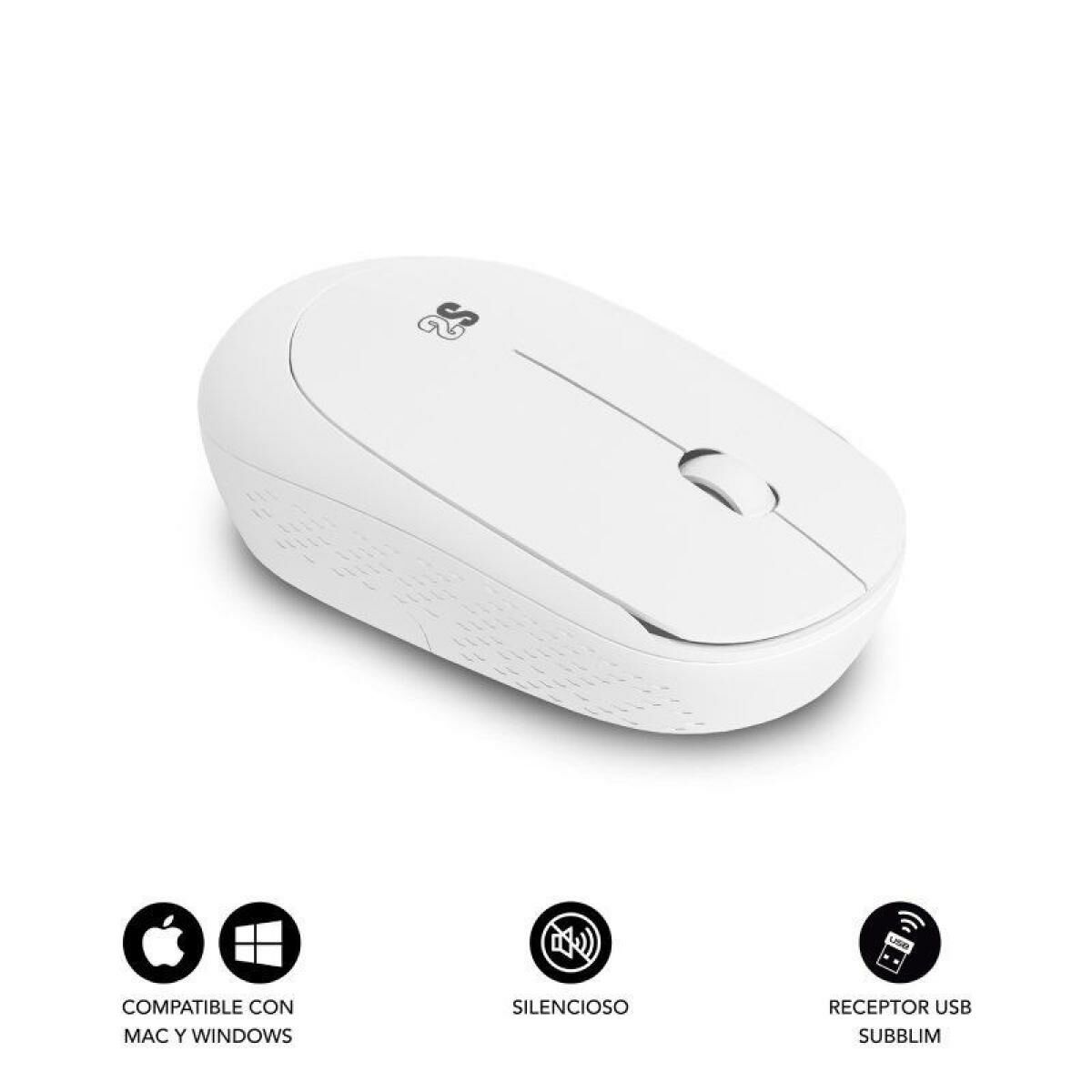 Mouse Subblim SUBMO-B2SW011 Alb 1200 DPI