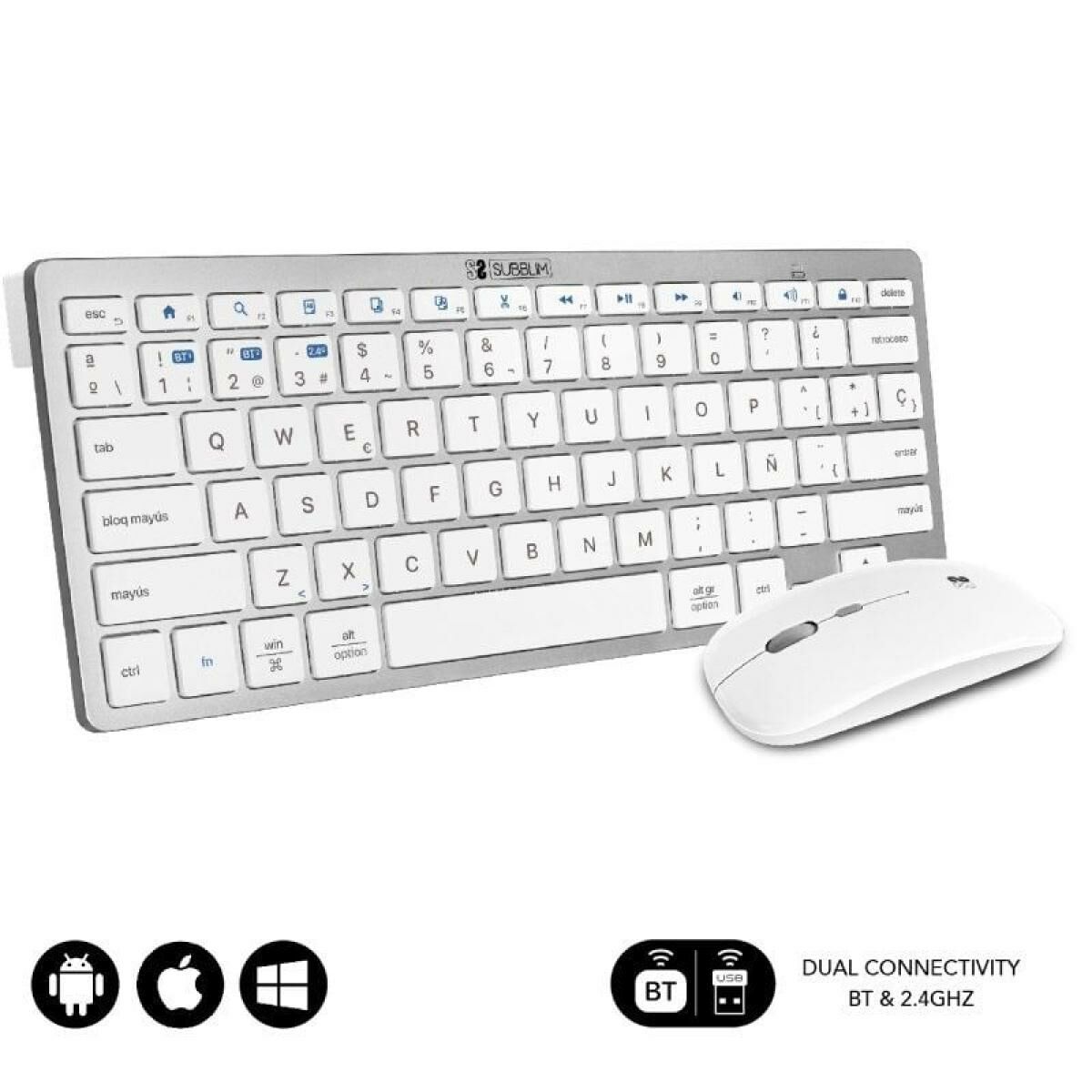 Tastatură și Mouse Subblim SUBKBC-OCO010 Argintiu