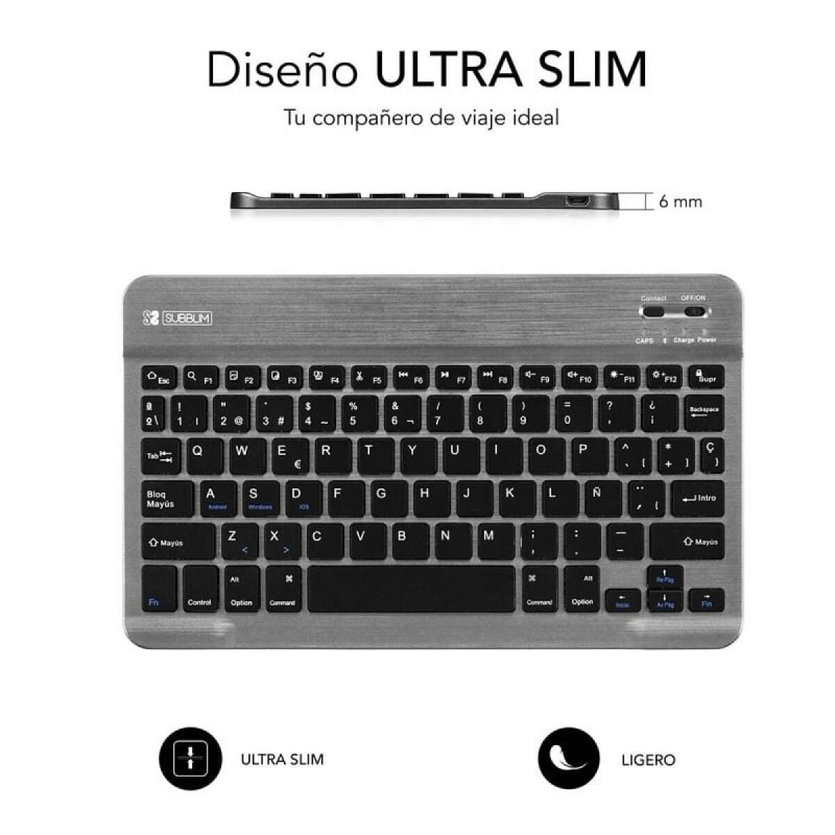Tastatură Subblim SUB-KBT-SM0002 Gri Qwerty Spaniolă