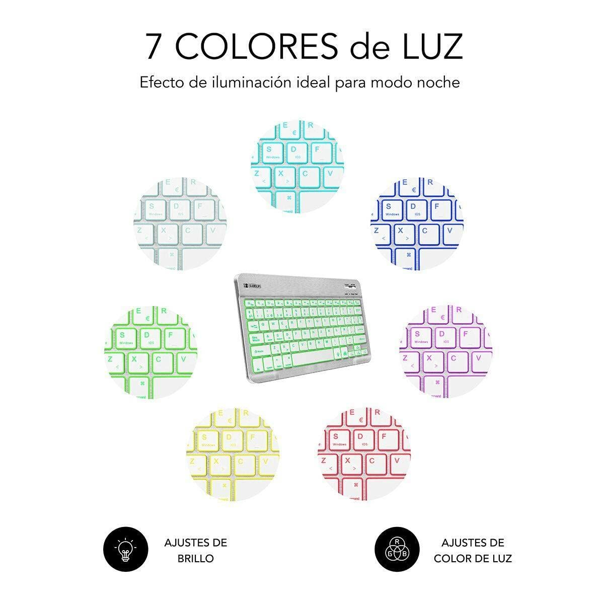 Tastatură Bluetooth Subblim SUB-KBT-SMBL30 Multicolor Argintiu Qwerty Spaniolă QWERTY