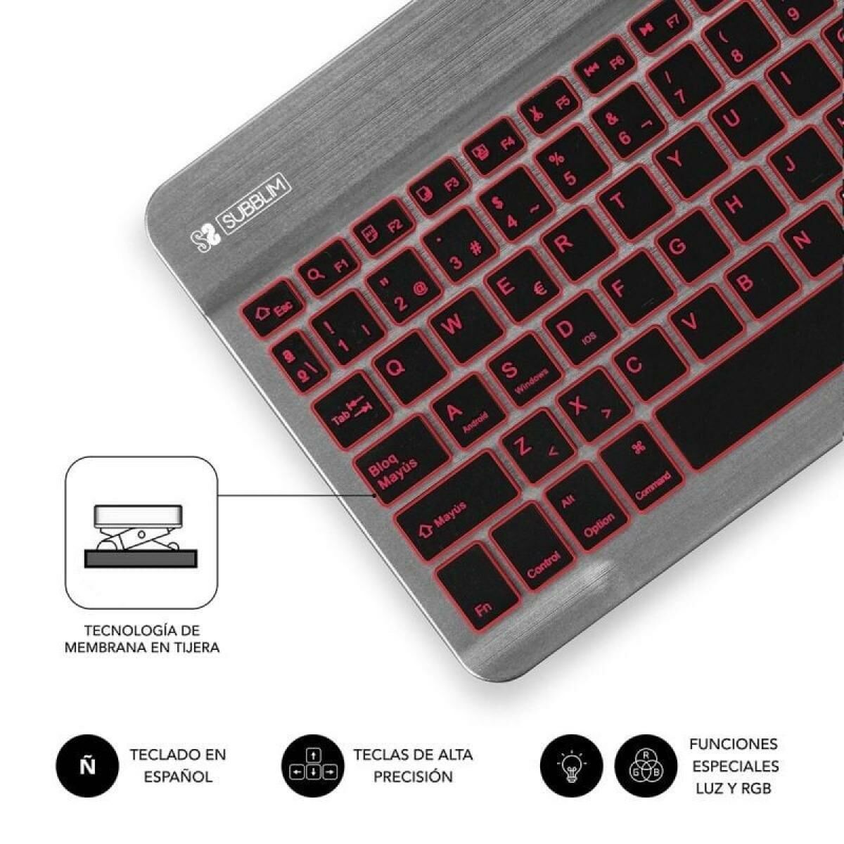 Tastatură Bluetooth Subblim SUB-KBT-SMBL31 Gri Qwerty Spaniolă