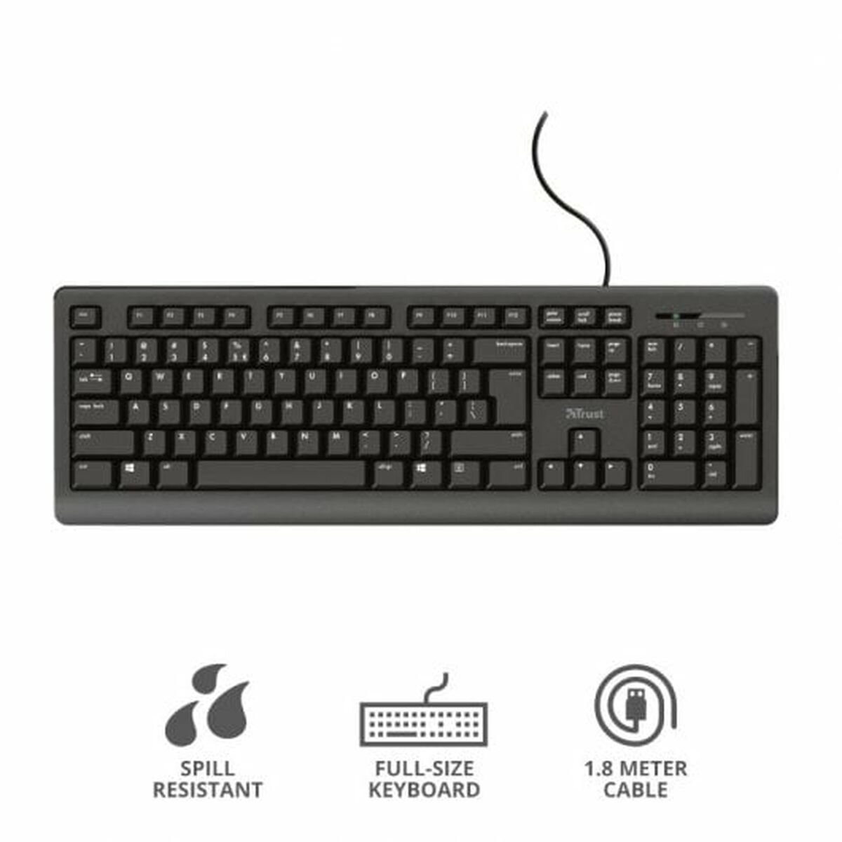 Tastatură Trust TK-150 Negru Qwerty Spaniolă