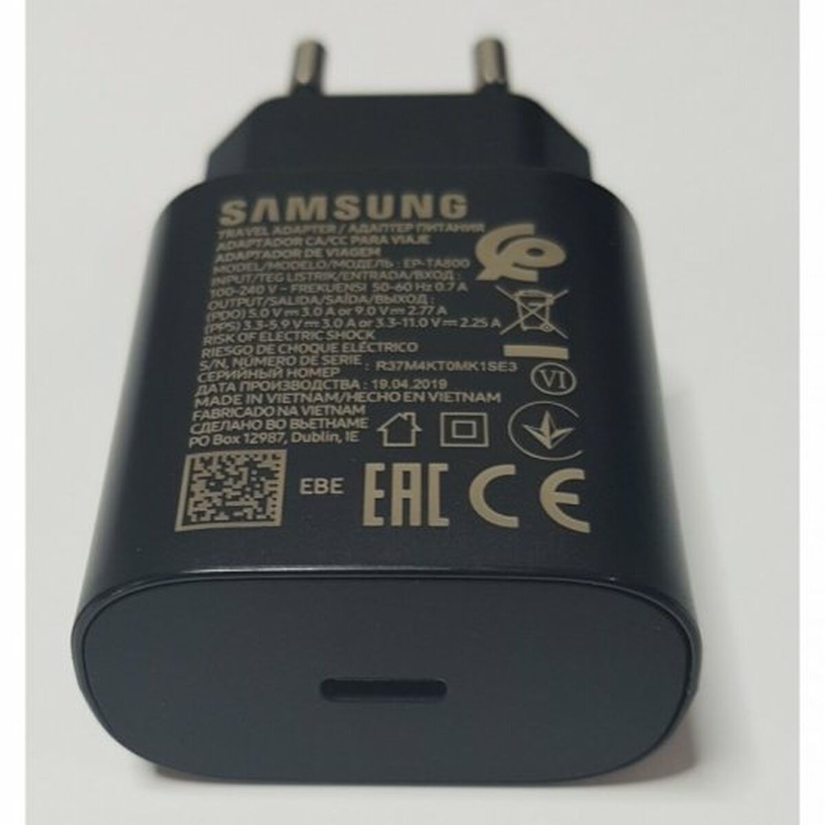 Încărcător de Perete Samsung EP-TA800 Negru