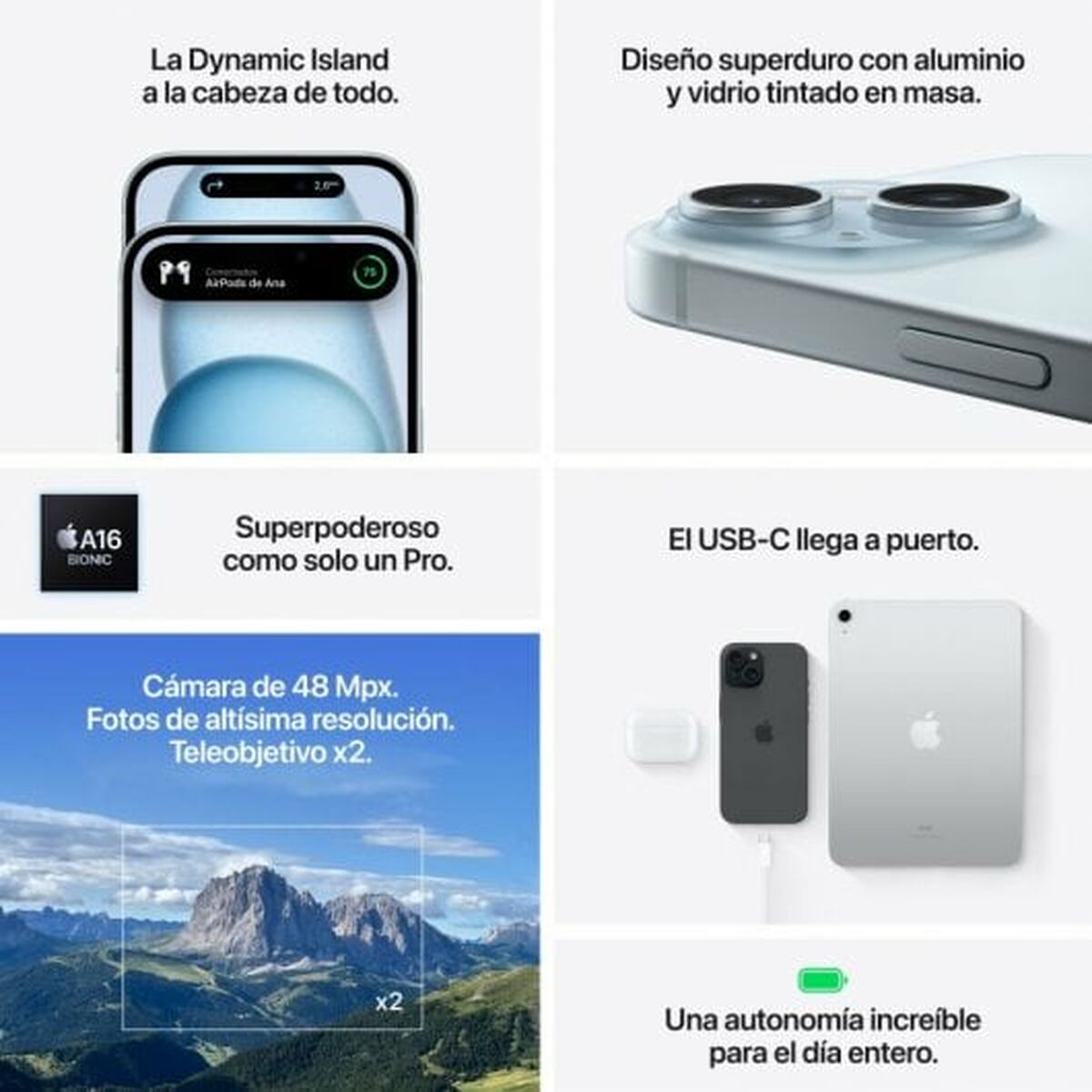 Smartphone Apple iPhone 15 6,1" 128 GB Verde