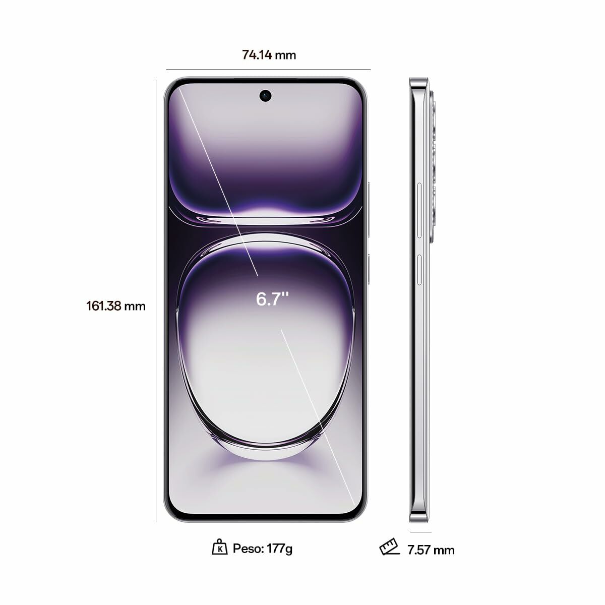 Smartphone Oppo Reno12 5G 6,7" 12 GB RAM 256 GB Maro Negru Dual SIM