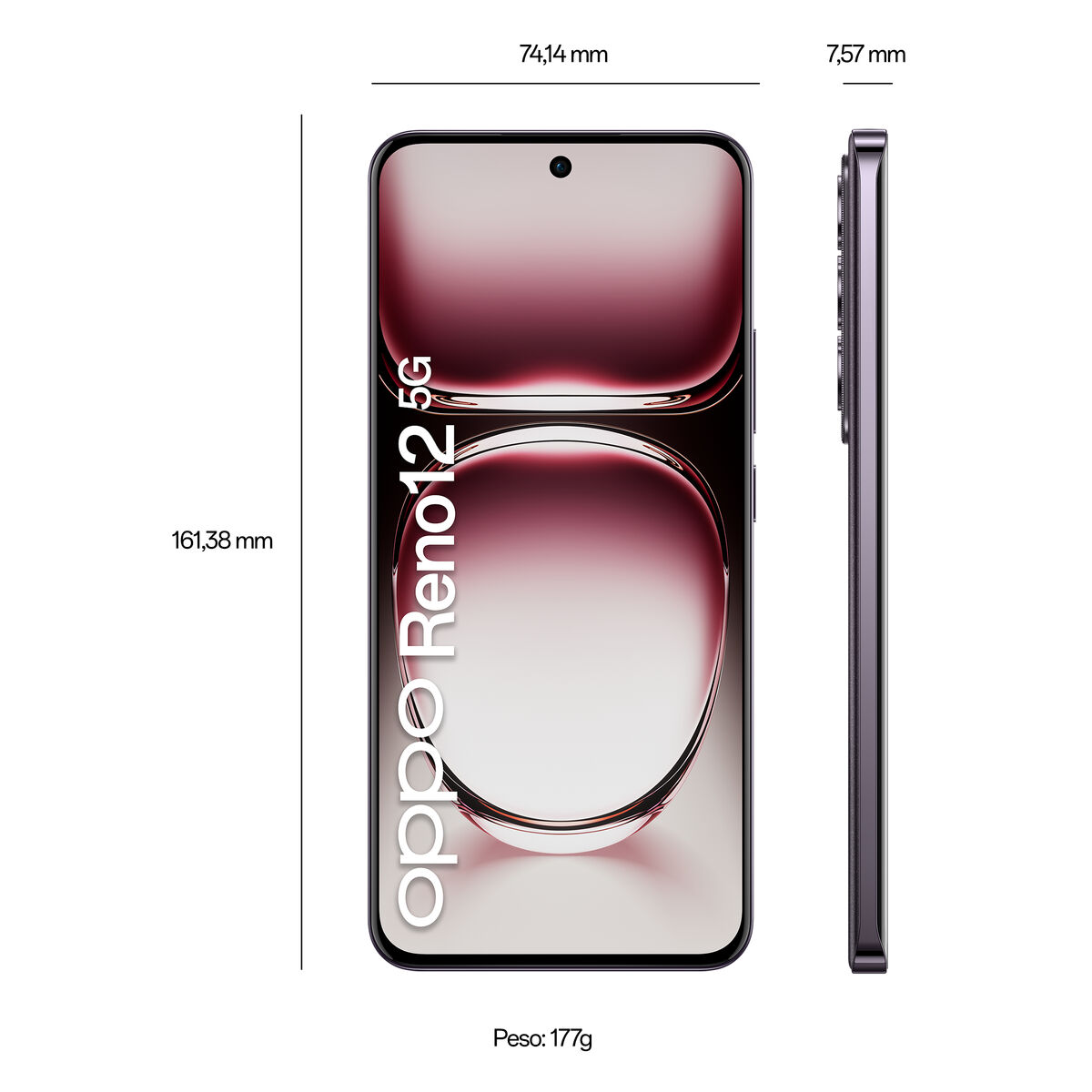 Smartphone Oppo Reno12 5G 6,7" 12 GB RAM 256 GB Maro Negru Dual SIM