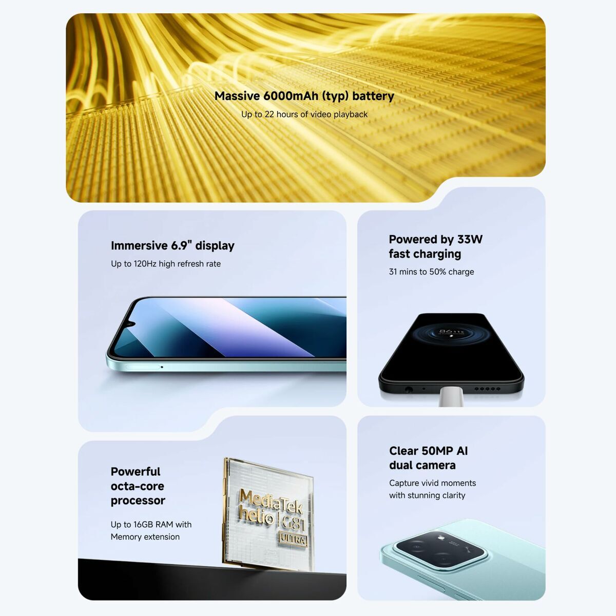 Smartphone Xiaomi POCO C85 6,9" Octa Core 8 GB RAM 256 GB Negru