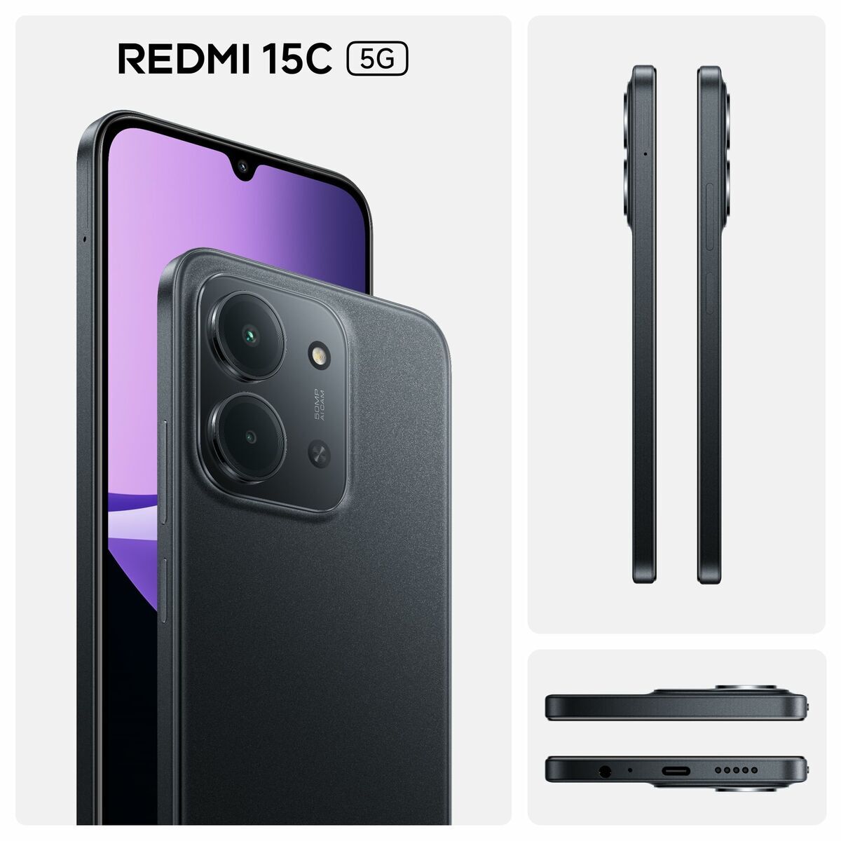 Smartphone Xiaomi REDMI 15C 5G 4-256 BK 6,9" Octa Core 4 GB RAM 256 GB Negru